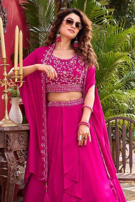 Ram 169 Vichitra Silk Pink Designer lehengha choli in Hydrabad